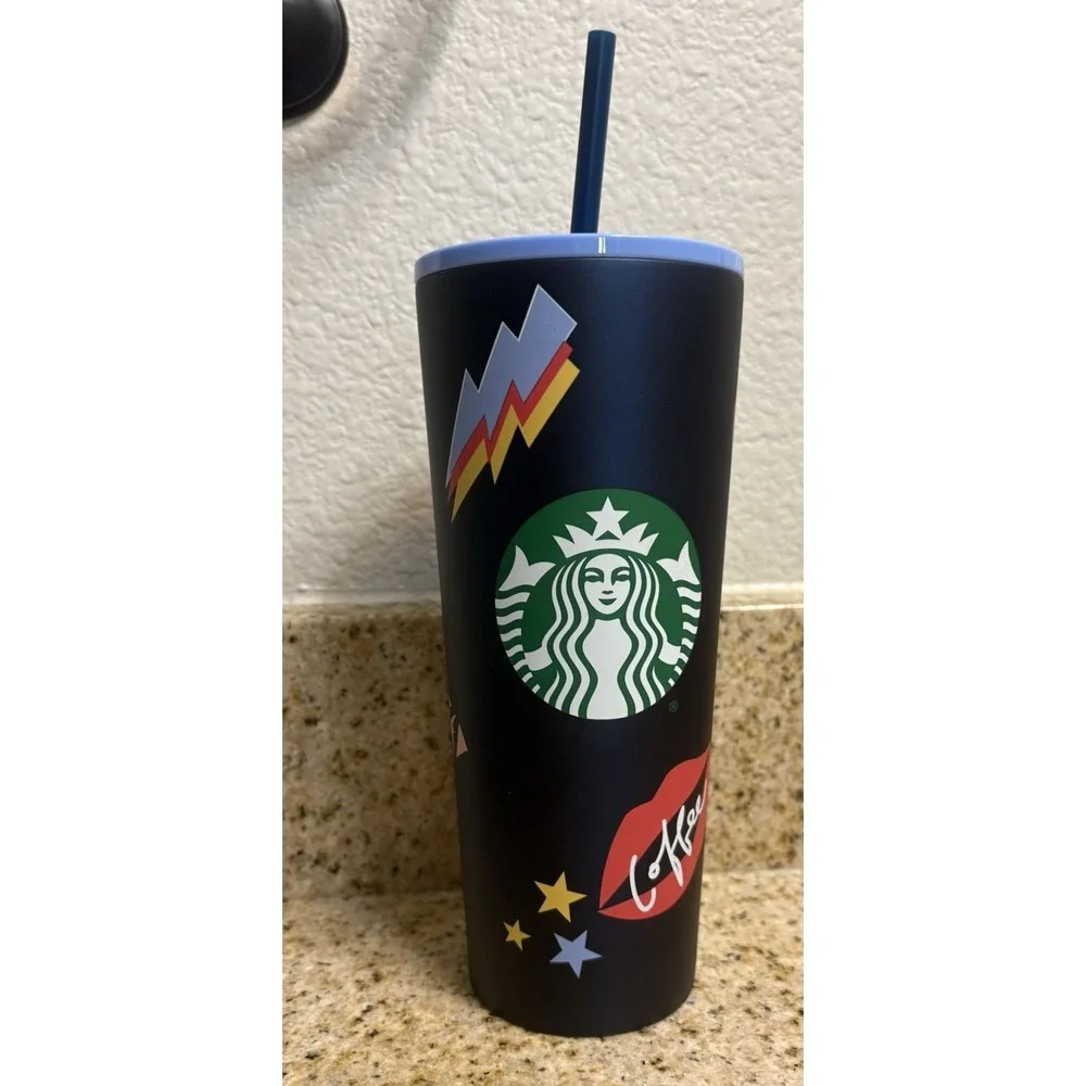 Starbucks CHILL Summer Graffiti Back To School Stainless 24oz Tumbler RARE!